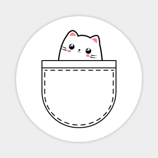 Kawaii cat in the pocket. Magnet